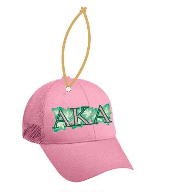 Alpha Kappa Alpha Sorority Hat Ornament W/ Mirror Back (8 Square Inch)