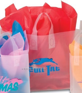 Frosted Clear Plastic Flexi-loop Shopping Bag - 4 Mil (16"X6"X12")