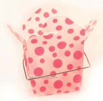 Pink Dots Chinese Take Out Container