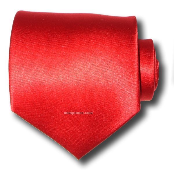 Poly Satin Necktie (Red)