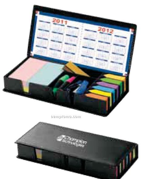 Assistant Multi Purpose Leatherette Box With Sticky Note Pads