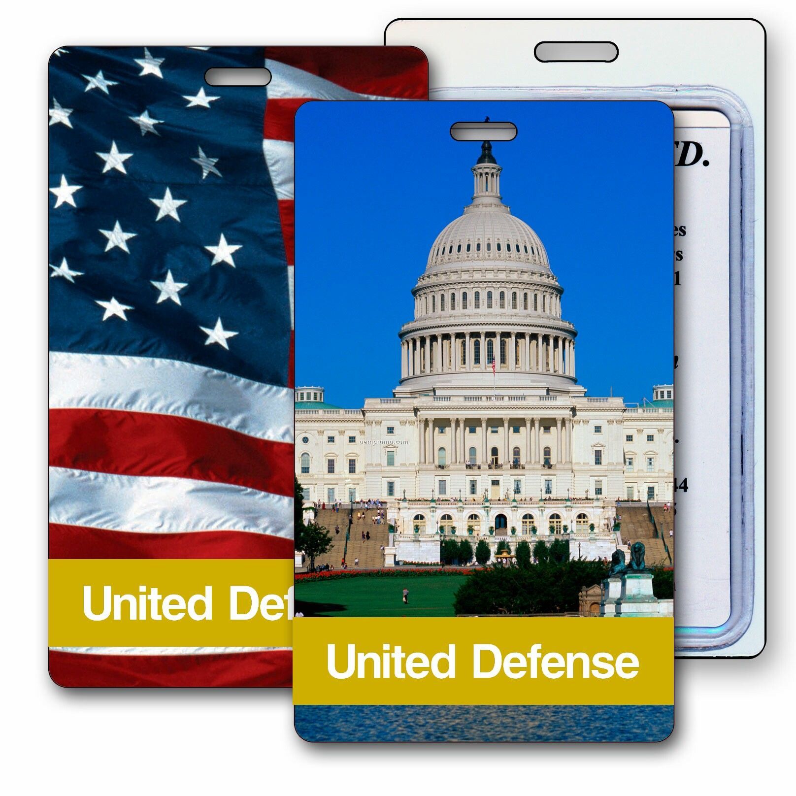 Luggage Tag 3d Lenticular Us Capital & Us Flag Stock Image (Blank Product)