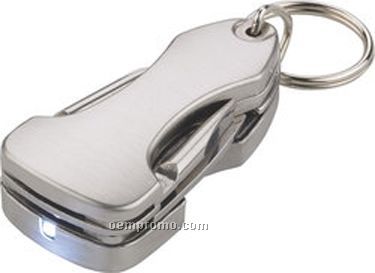 Silver Flashlight W/ Key Ring & Tool Kit