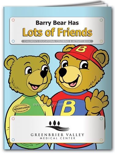 Action Pack Color Book W/ Crayons & Sleeve - Barry Bear Has Lots Of Friends