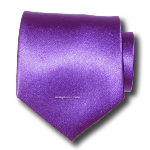 Poly Satin Necktie (Purple)