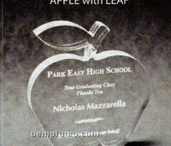 Acrylic Paperweight Up To 20 Square Inches /Apple With Leaf