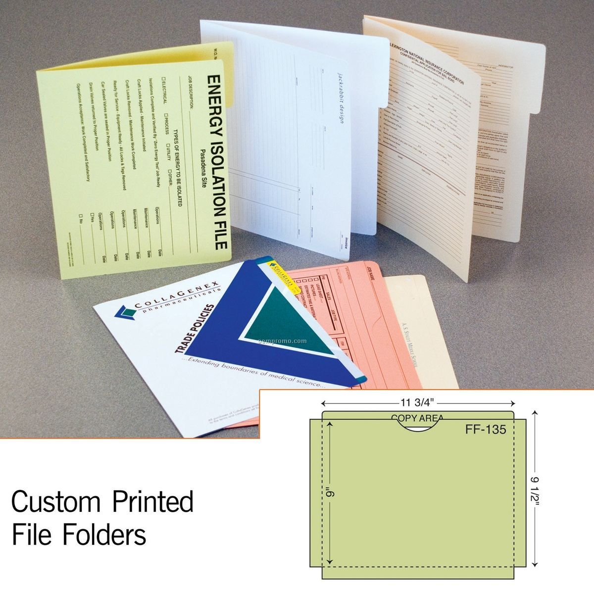 File Folder W/ Full Tab & 1 1/2" Expansion (1 Color/1 Side)