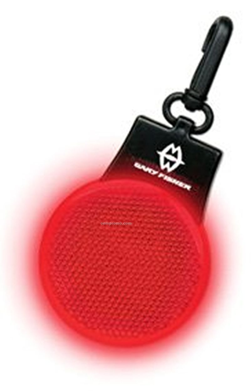 Red Round Clip Light Up Reflector W/ Red LED