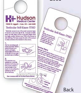 Testicular Self Exam Vinyl Plastic Card/ Door Hanger (Spanish)