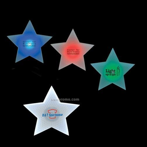 Frosted Star Light Up Reflector W/ Blue LED