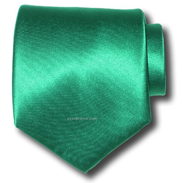 Poly Satin Necktie (Emerald Green)