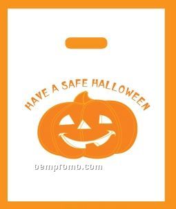Reinforced Die Cut Handle Halloween Bag W/ Coupon (Single Jack O Lantern)