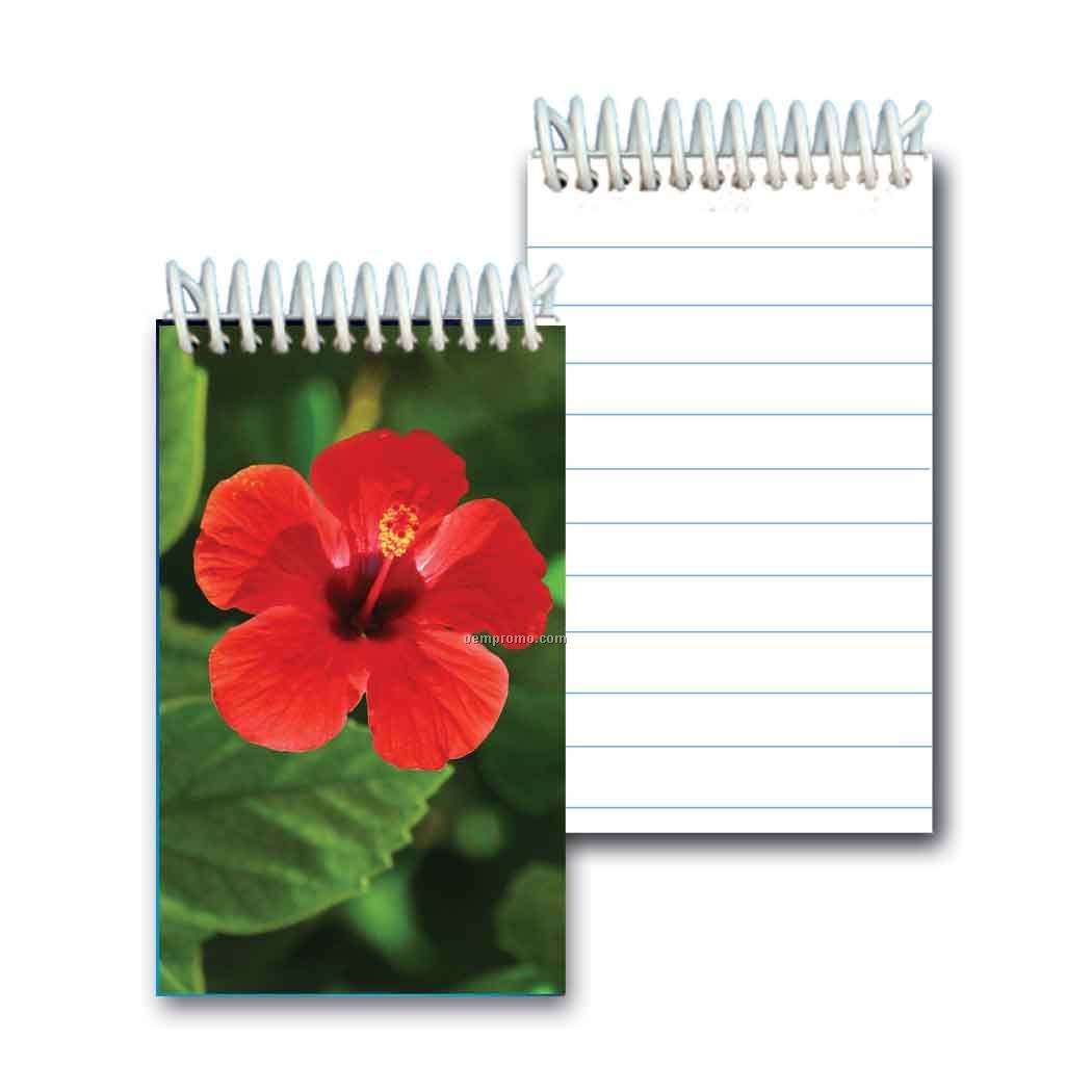 Stock 3d Lenticular Mini Notebook/ Red Hibiscus (Blanks)