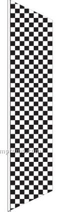 2 1/2'x12' Stock Zephyr Banner Drapes - Black/White Checker