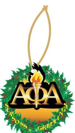 Alpha Phi Alpha Fraternity Mascot Wreath Ornament/ Mirror Back(12 Sq. Inch)