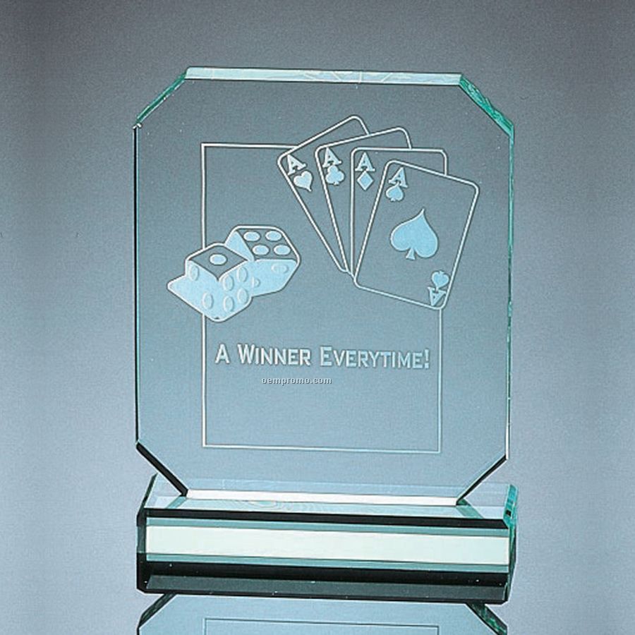 Jade Green Rectangular Award I - Vertical Mount