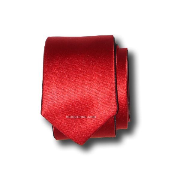 Joe College Poly Satin Necktie (Red)