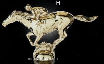 Racehorse W/ Jockey Figurine (3 3/4")