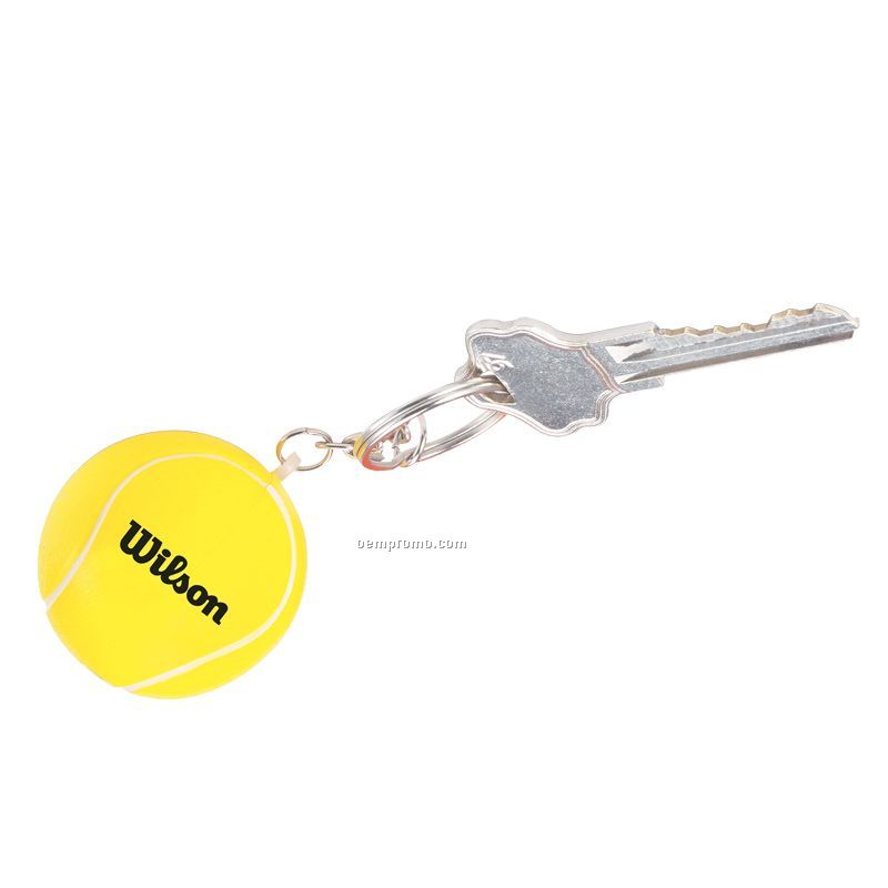 Tennis Ball Squeeze Toy Key Chain
