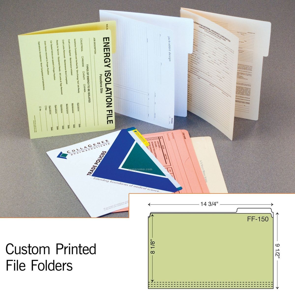 Legal Sized File Folder W/ 3rd Position Tab (1 Color/1 Side)