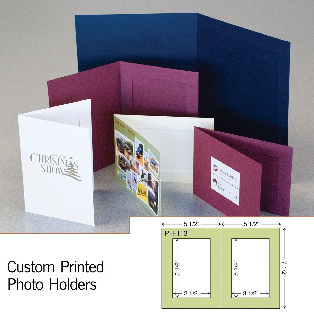 Paperboard Dual 4"X6" Vertical Photo Holder (1 Color/1 Side)