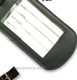 Rectangle Luggage Tag W/ Strap & Clear Window