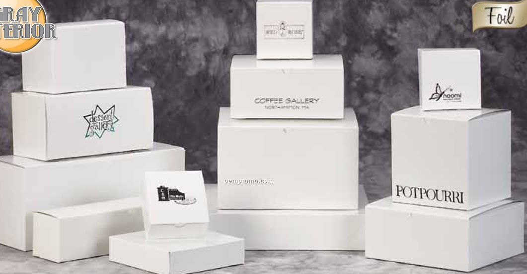 White Gloss 2-piece Pop Up Gift Boxes - 11"X11"X3.75"