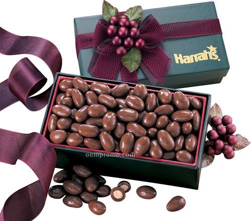 Green Gift Box W/ Milk Chocolate Covered Almonds