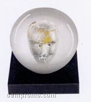 Headman Glass Art W/ Face Sculpture By Bertil Vallien (Silver)
