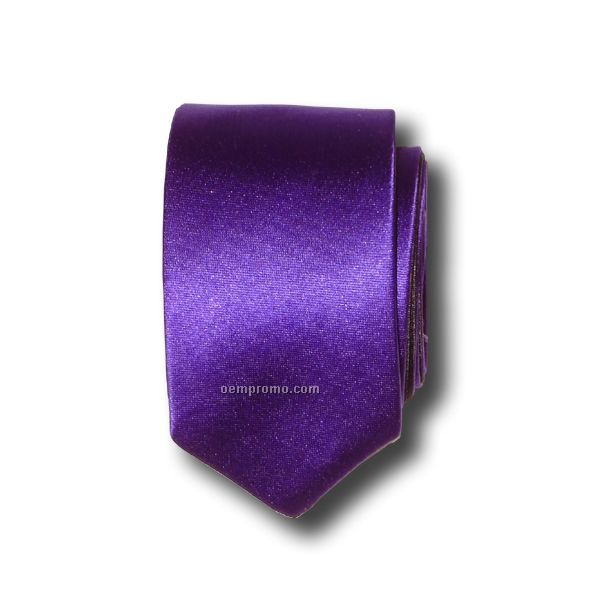 Joe College Poly Satin Necktie (Purple)
