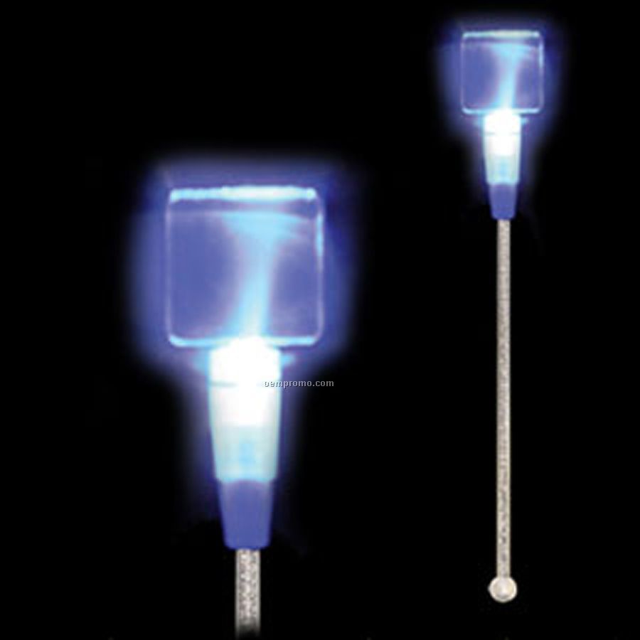 Light Up Stir Stick W/ Blue Square Handle