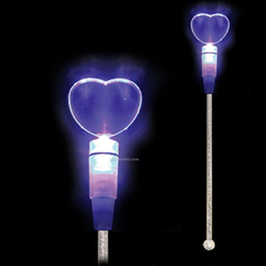Light Up Stir Stick W/ Blue Heart Handle
