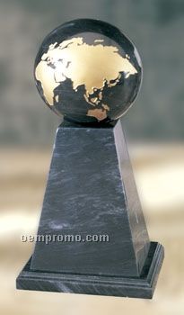 Small Black Marble Deluxe Tapered Column Award