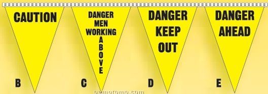 Stock Safety Slogan Pennants - Caution (12"X18")
