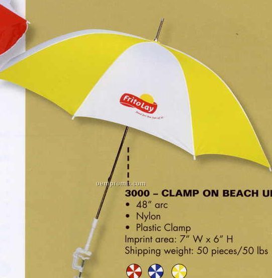 Beach Umbrella With Plastic Clamp