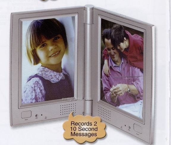 Dual 4"X6" Picture Frame With Two 10-second Recorders
