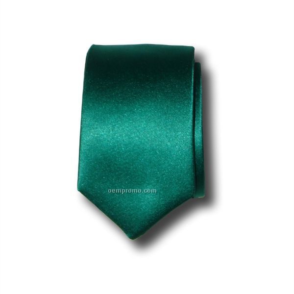 Joe College Poly Satin Necktie (Emerald Green)