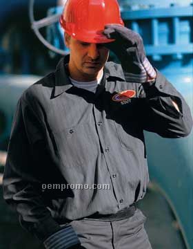 Red Kap Long Sleeve Industrial Stripe Work Shirt (S-3xl)