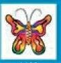 Temporary Tattoo - Multi Color Butterfly W/ Teardrop Wings (1.5"X1.5")