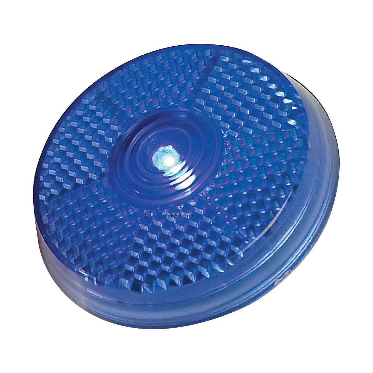 Blue Round Light Up Reflector W/ Black Clip & Blue LED