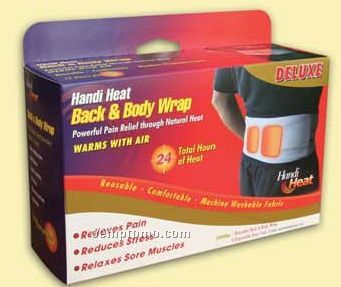 Handi Heat Back Wrap W/ 2 Warmers In Custom Chipboard Box