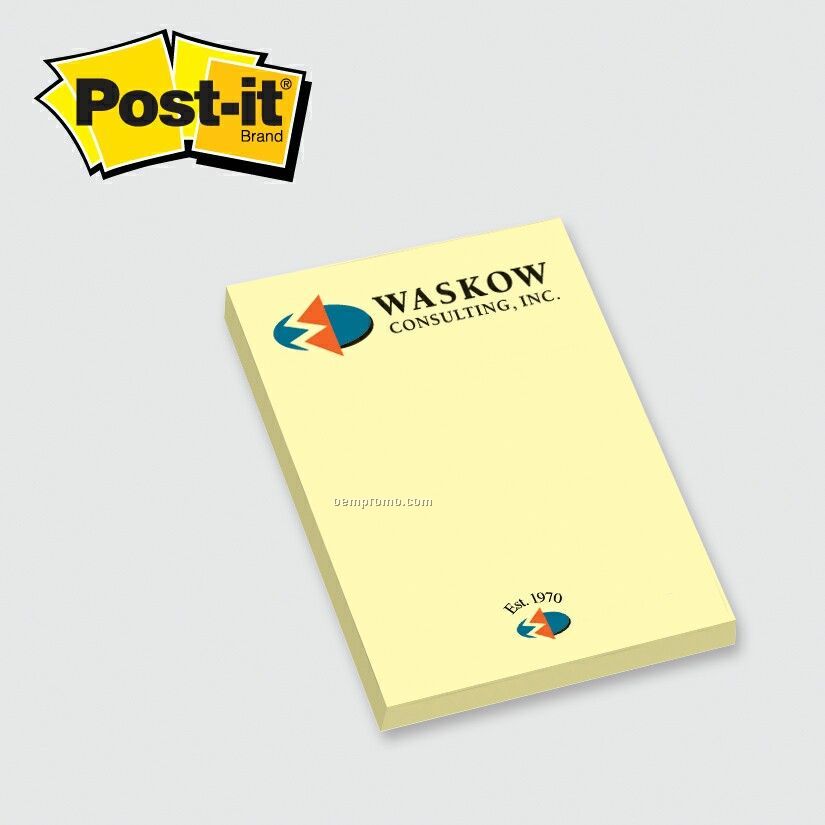 Post-it(R) Notes Custom Printed Notepads (2"X3") 50 Sheets/2 Color