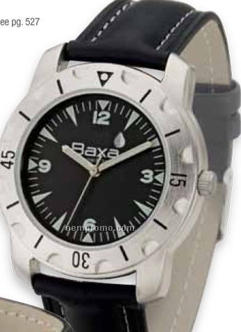 Watch Creations Unisex Black Dial Watch W/ Black Leatherette Straps