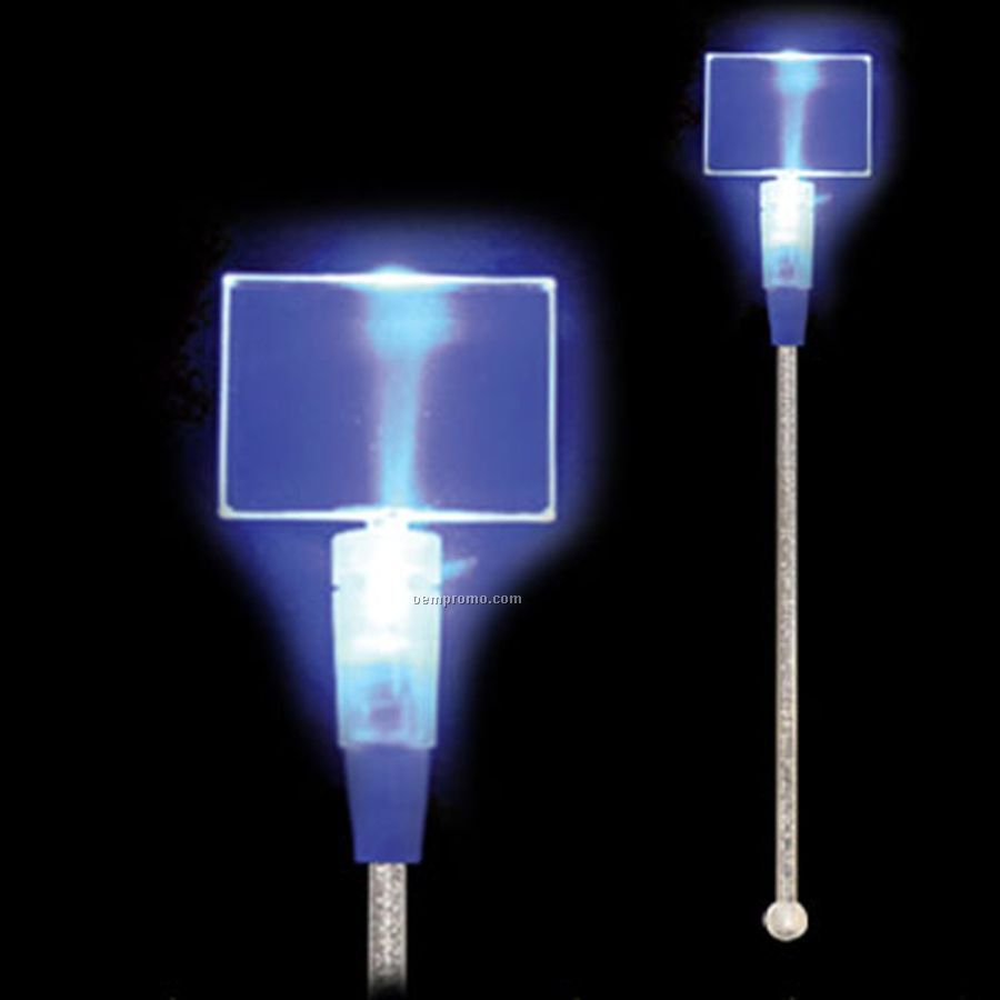 Light Up Stir Stick W/ Blue Rectangle Handle