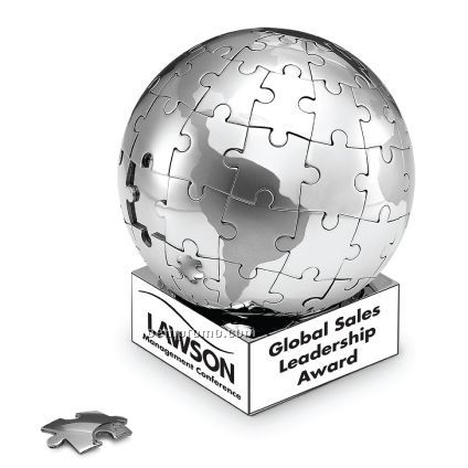 Stainless Steel Magnetic Globe Puzzle