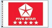 Stock Cluster 3 Flag Set W/ Staff & Hardware (Five Star Red)