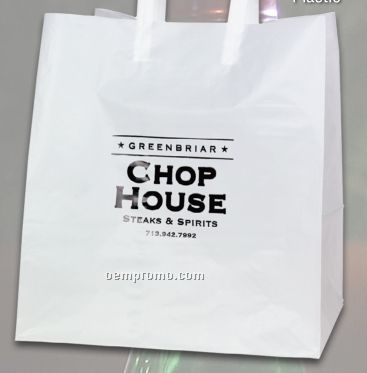 White High Density Plastic Take Out / Shopping Bag (14"X10"X14")