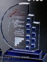 Indigo Gallery Crystal Azure Moon Award (8")