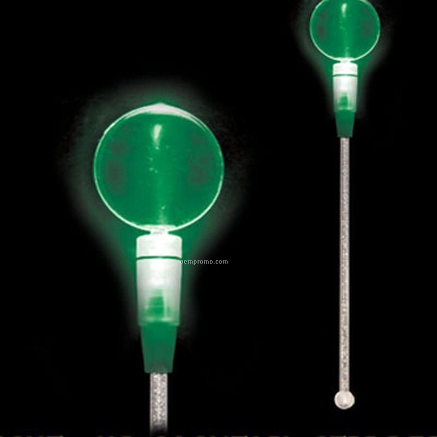 Light Up Stir Stick W/ Jade Green Round Handle
