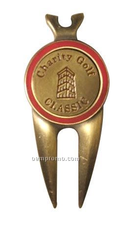 Color Fill Divot Tool W/ Golf Ball Marker & Clip